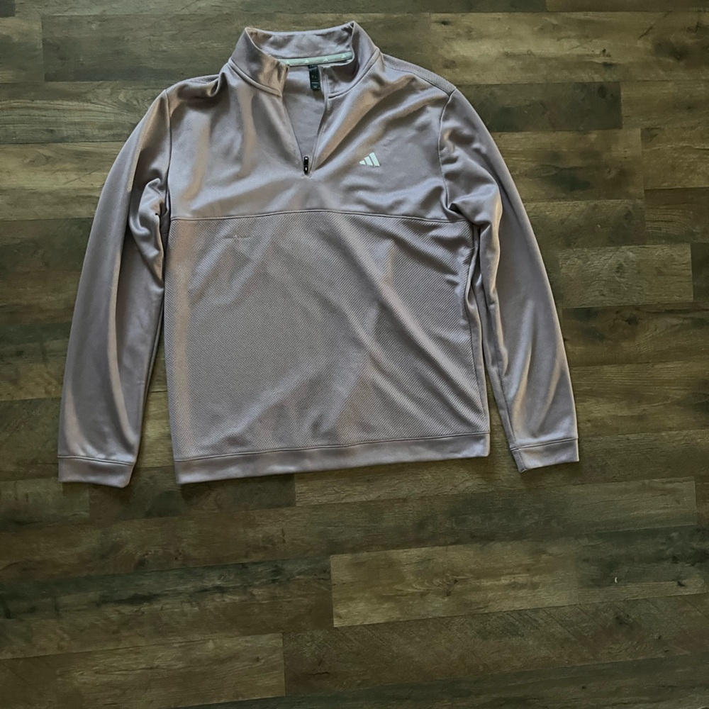 adidas Men's Zip Up Sweater - Light Gray